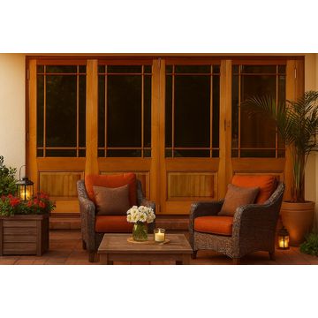 Winsters - FAS4PD11L - Wood Fold A-Side Door 3404X2115cm Natural Open to Left Viewed From Outside