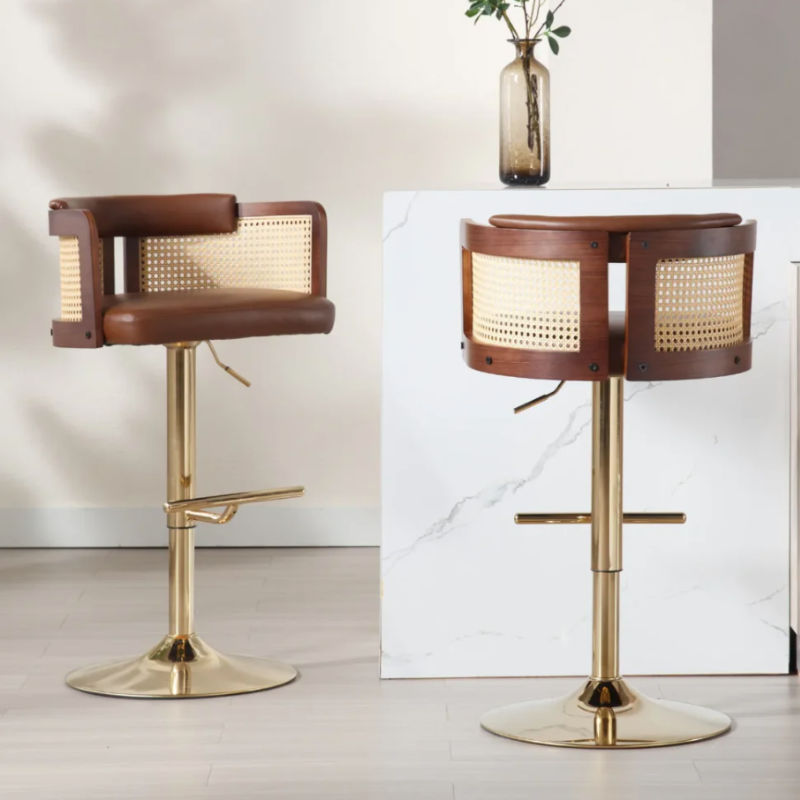 KC FURN – Rattan Swivel Set Of 2 Barstools