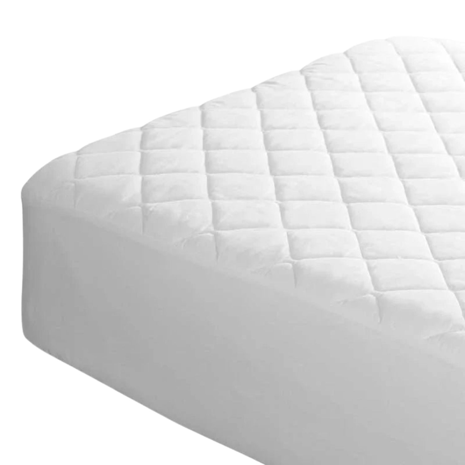 White Quilted Mattress Protector Cover - Single