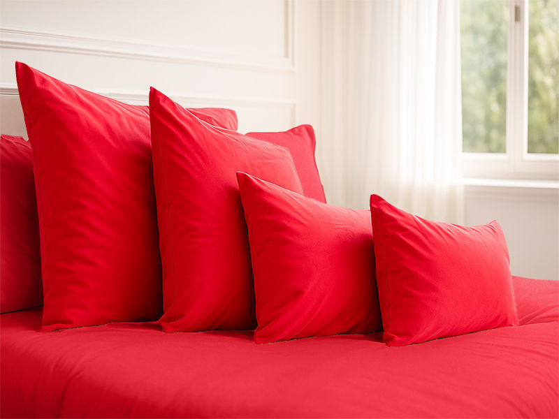 Everyday Collection Pillow Cover Set - 90GSM - True Red - King - (6Set)
