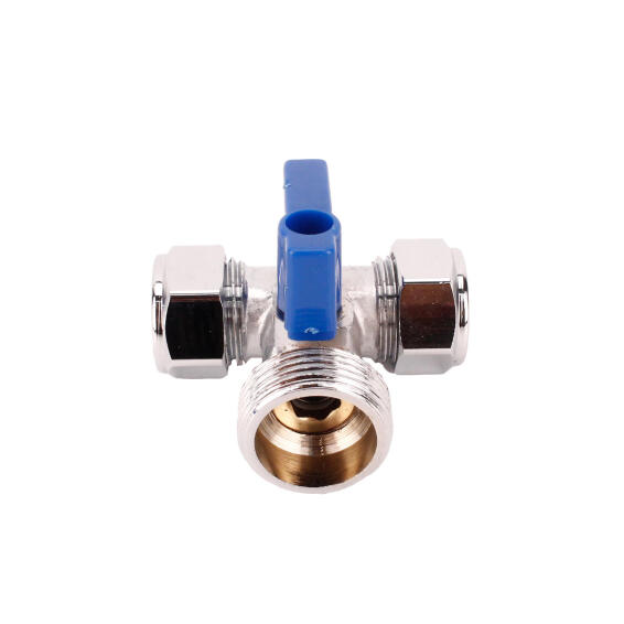 15mm Washing machine Tap tee Chrome