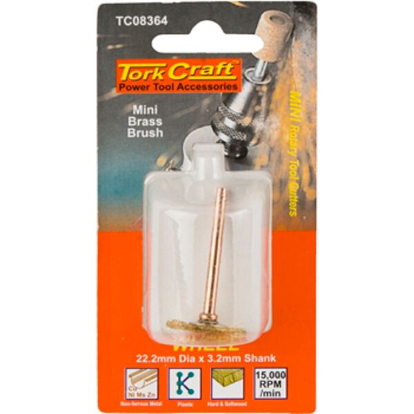 Mini Brass Brush 19.1Mm Wheel 3.2Mm Shank