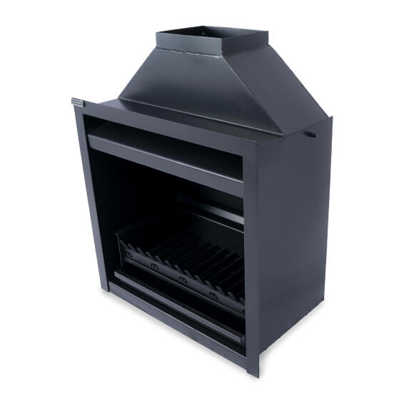 Fireplace Built In MEGAMASTER 750 Black Steel W80cmxD85cmxH125cm