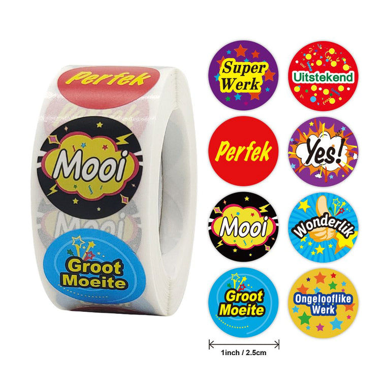 Afrikaans School teacher Stickers - Motivational - 500pc