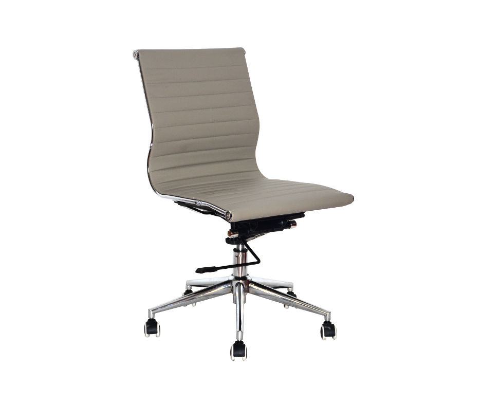 TOCC Ribbed Medium Back Office Chair - No Arms - Grey