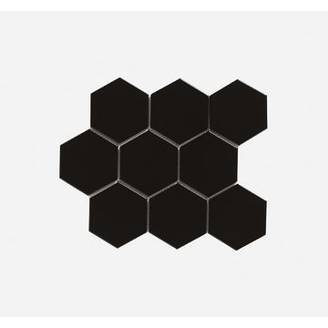 Mosaic Porcelain - Large Black Hexagon - 256x295 (per sheet)