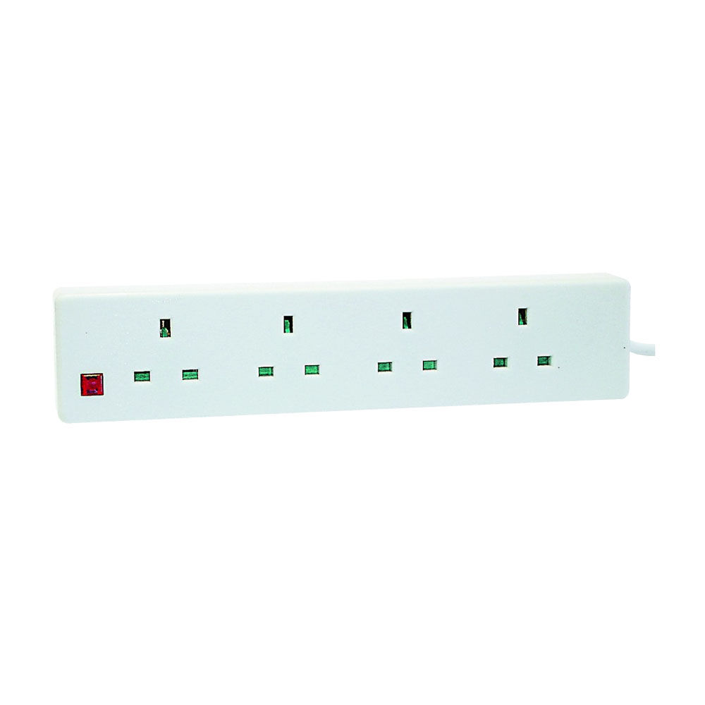 ACDC - 4-Way Bs 13amp Extender 1m Cable With Surge Protection