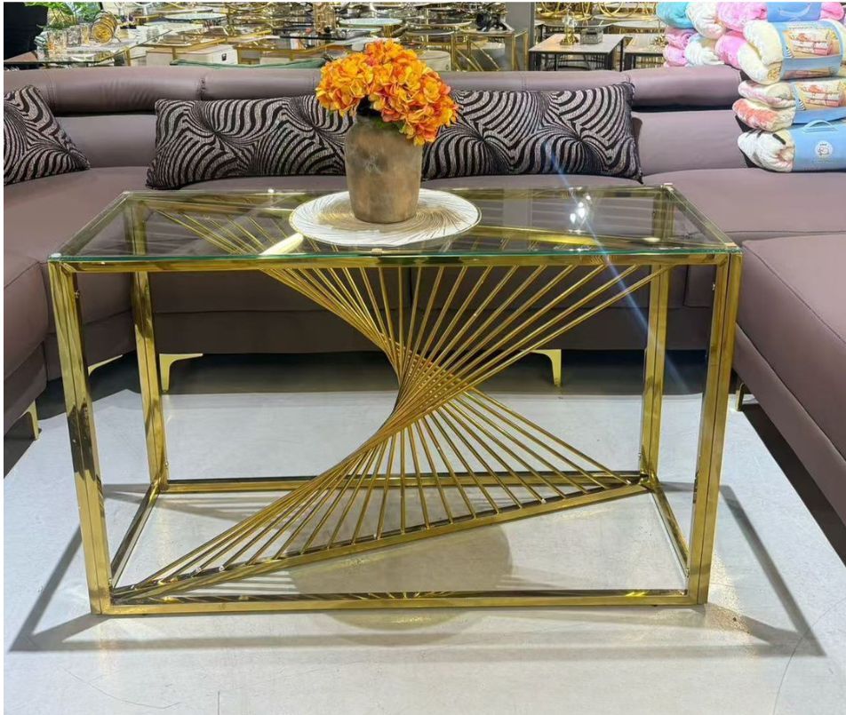 Spiral Gold Console Table