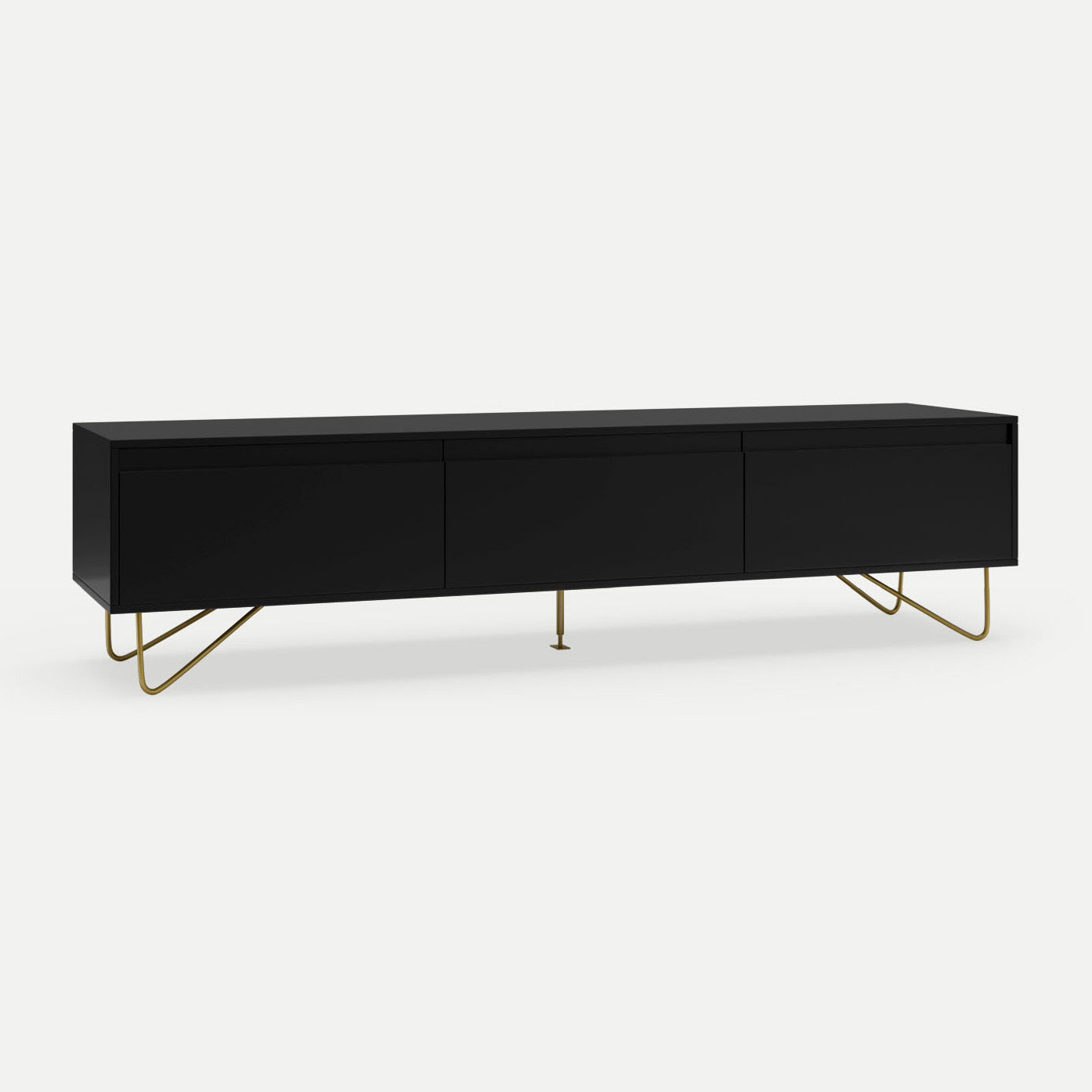 Hairpin TV Stand 3 Drawer Stylo Satin Black