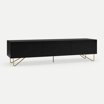 Hairpin TV Stand 3 Drawer Stylo Satin Black
