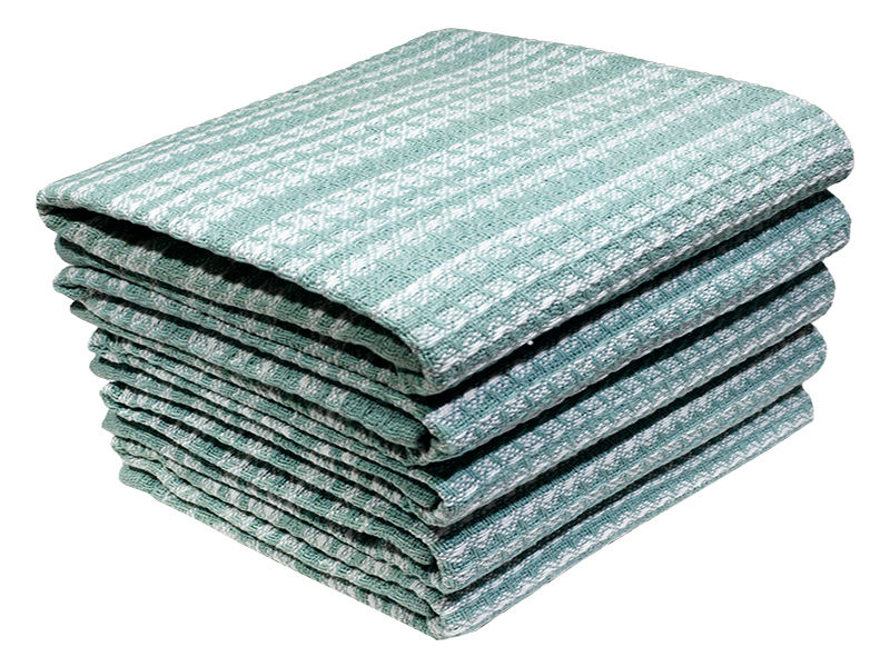 Multipurpose, Easy Fit, Absorbent Kitchen Towel - Design 2609 - 046x66cms - (05 Pc Pack) - Stripes - Pastel Turquoise