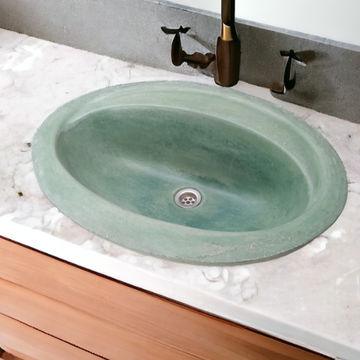 Bespoke Green Oval Drop-In Basin 61x47x18cm