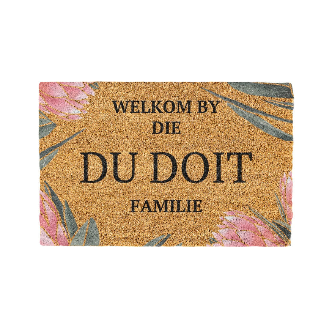 Du Toit Familie Naam Coir Doormat Design 700 x 400 mm