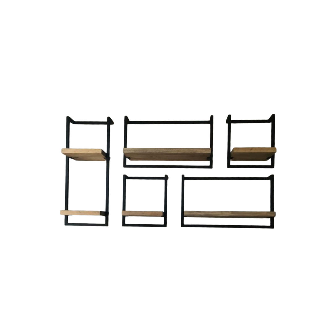 Industrial 5-shelf wall set