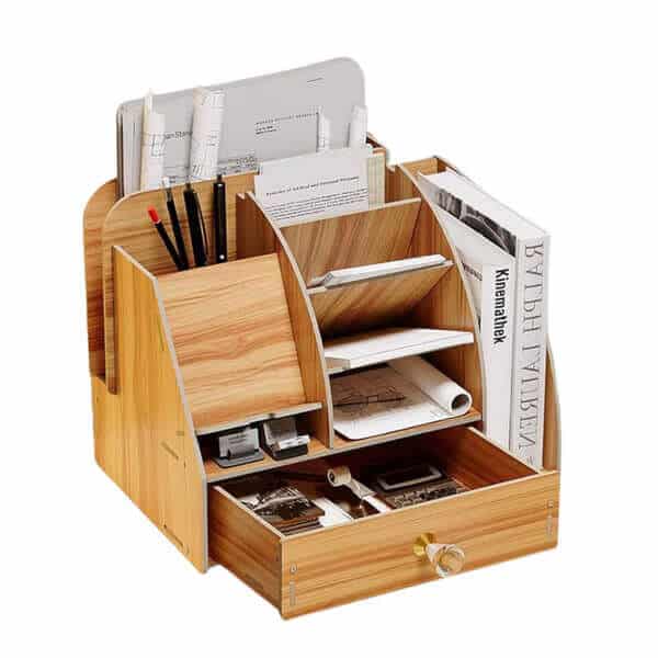Multi-Functional Wooden Desktop Organizer