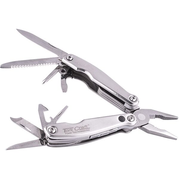 Multitool Silver Mini With Led Light With Nylon Pouch In Blister