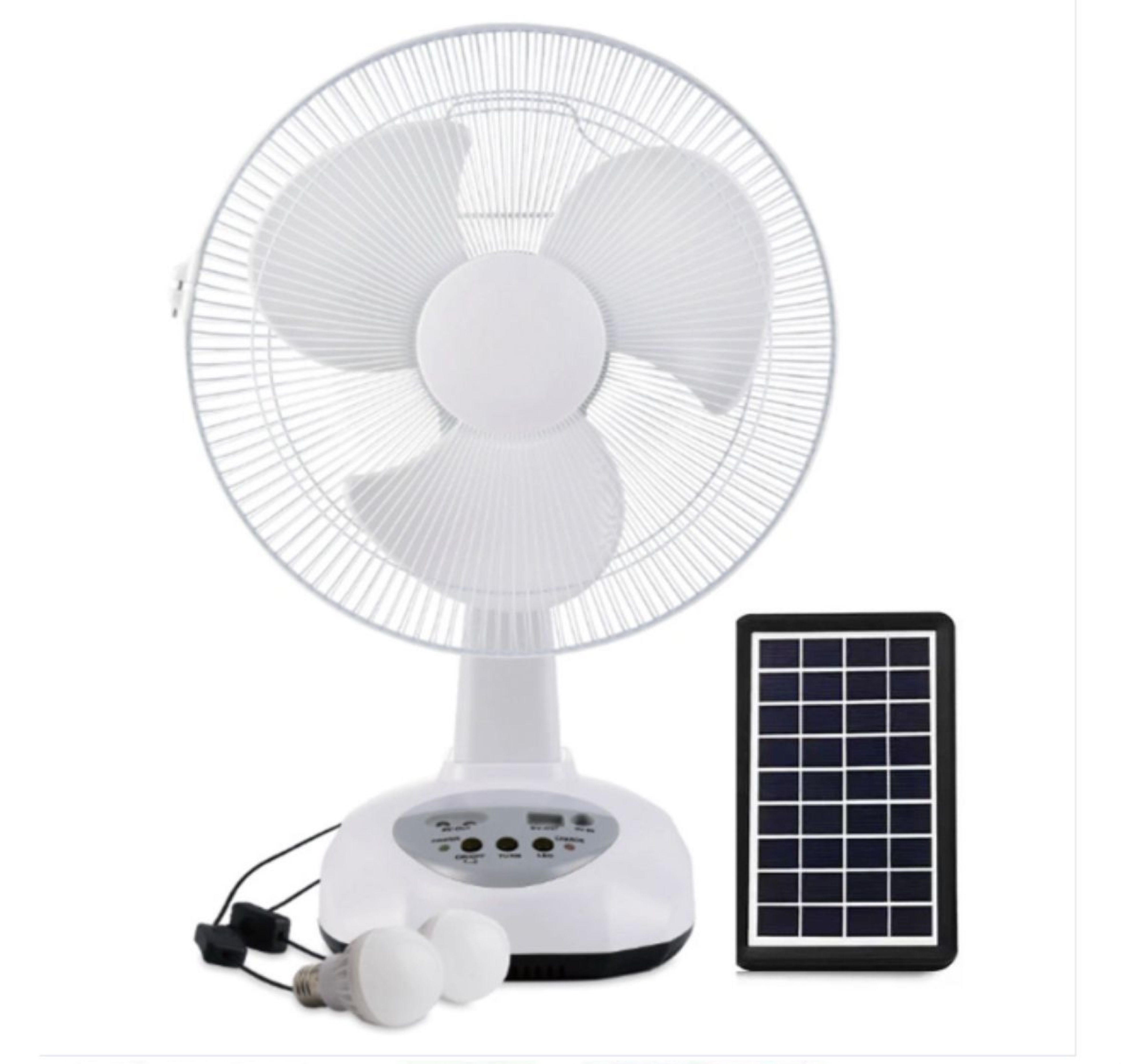 Rechargeable fan with 2 LED lights