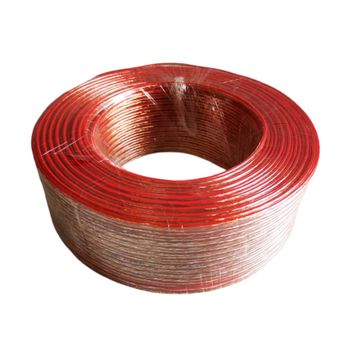 Ripcord Speaker Wire 0.5mm x 2 Clear & Red 100m