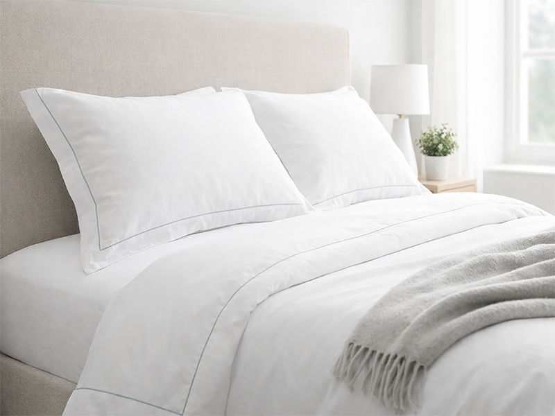 Premium Collection Soft Touch - Oxford High Rise Satin Stitch Pillow Cover Set - Continental - (1 Set)