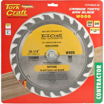 Blade Contractor 260 X 24T 30/1/20/16 Circular Saw Tct