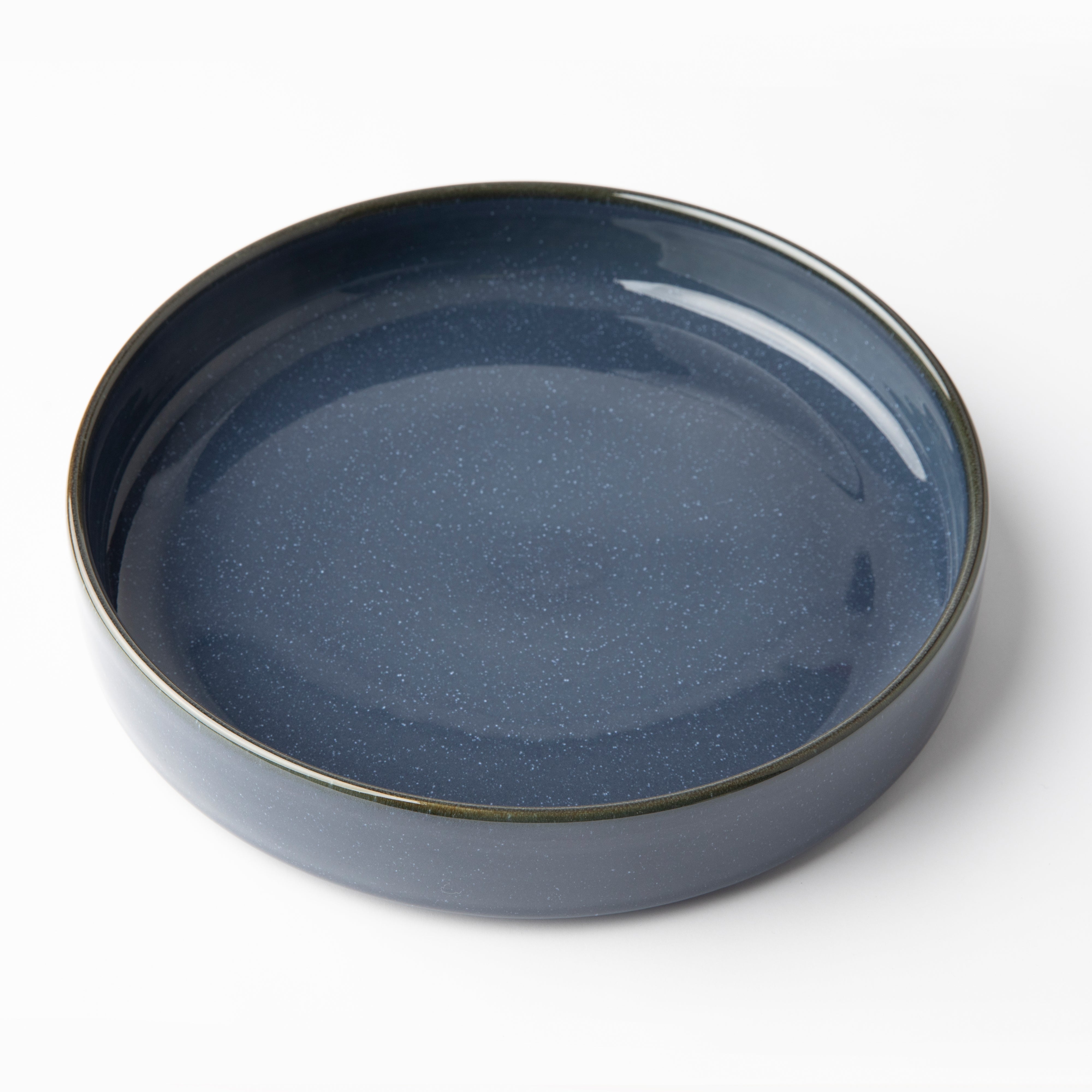 OMADA Flat Stackable Blue Pasta Bowl Set of 4