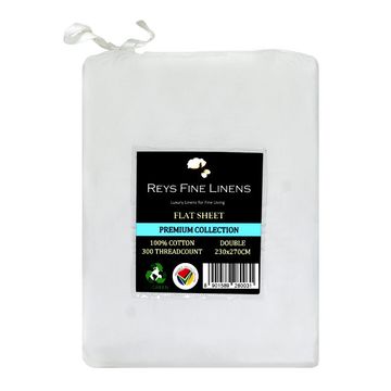 Rey's Fine Linen - Premium Collection - Flat Sheet-Double-01 Pack