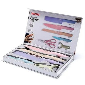6 Piece Colorful Stainless Steel Kitchen Knife Set
