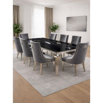 Prestige Home - Vellor 8 Seater Dining Set with Majest Grey Dining Chairs