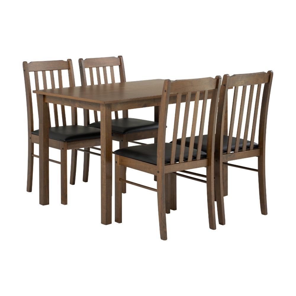 Bragg Faye 4-Seater Dining Table and Chairs Set, 5-Piece, Dark Oak