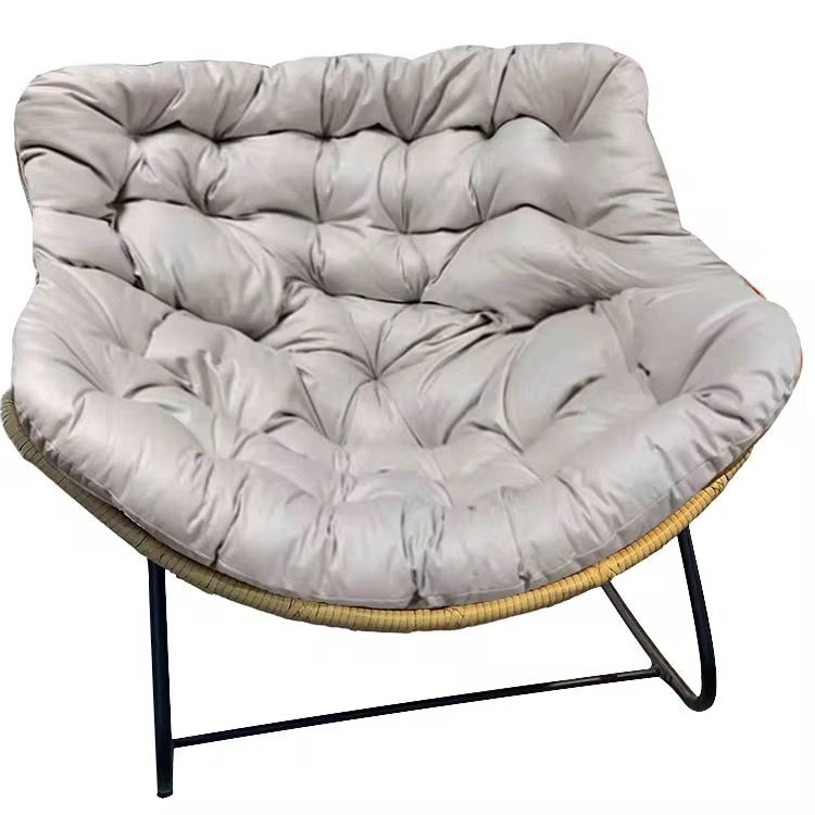 Egg Chairs Oversized Rattan Wicker Outdoor Rocking Chair Metal Frame Garden Rocking Chair Large Support Modern with Cushioned Seat