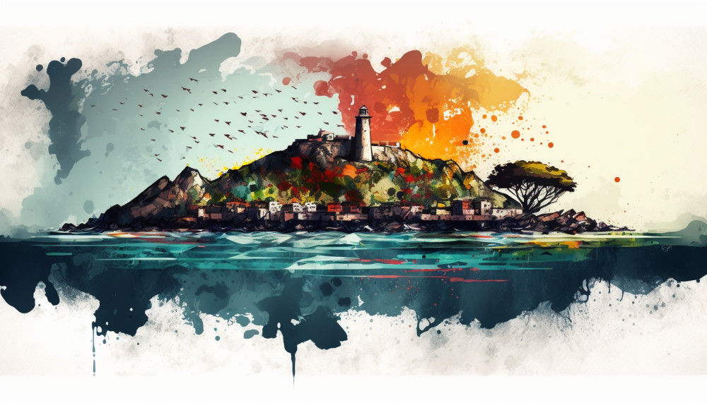 Canvas Wall Art - Canvas Wall Art – Roben Island Abstract Painting - B1120 - [120 x 80 cm]