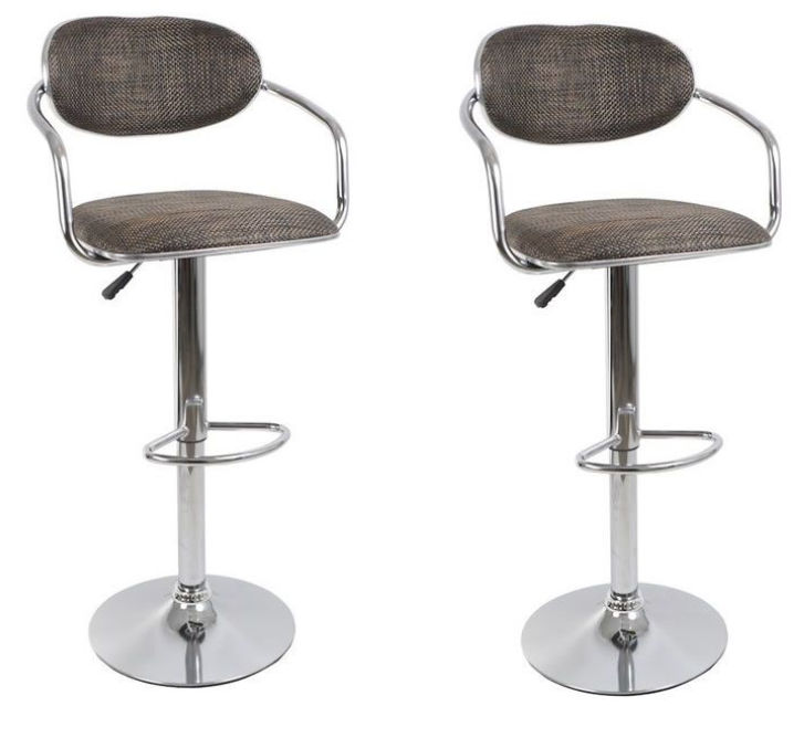 Rattan Bamboo Bar Stools / Kitchen Counter Chairs - 2 Pack - Brown