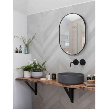 Paramount Mirrors & Prints - Aura Pill Mirror – Small Black