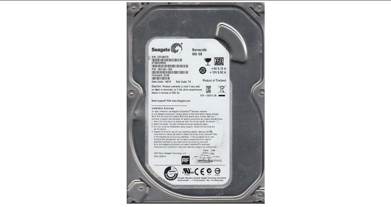 500GB Internal Hard Drive