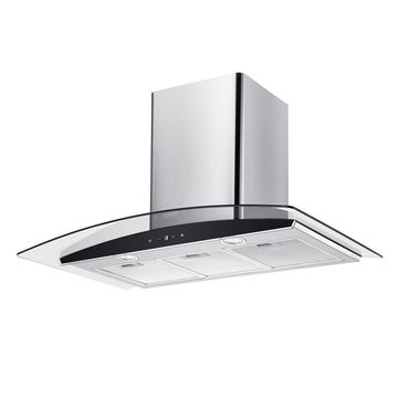 Falco 90cm Curved Glass Chimney Extractor (Stainless Steel)- AR-90-501