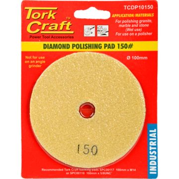 100Mm Diamond Wet Polishing Pad 150 Grit Yellow