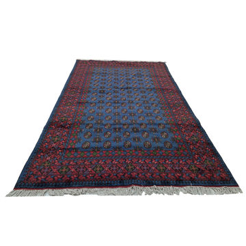 Carpetly -Blue Color Afghan Kunduz Bukhara Carpet 293 x 197cm