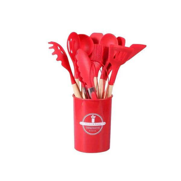 12Pcs Kitchen Utensil Set Cooking Tool Set - Red