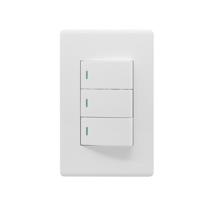 SYNERJI SWITCH DECO 4X2 3-LEVER 1-WAY - White