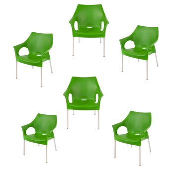Dublin Café Chair/Patio Chair/ Garden Chair / Stacking Chair - LIME GREEN - Set of 6