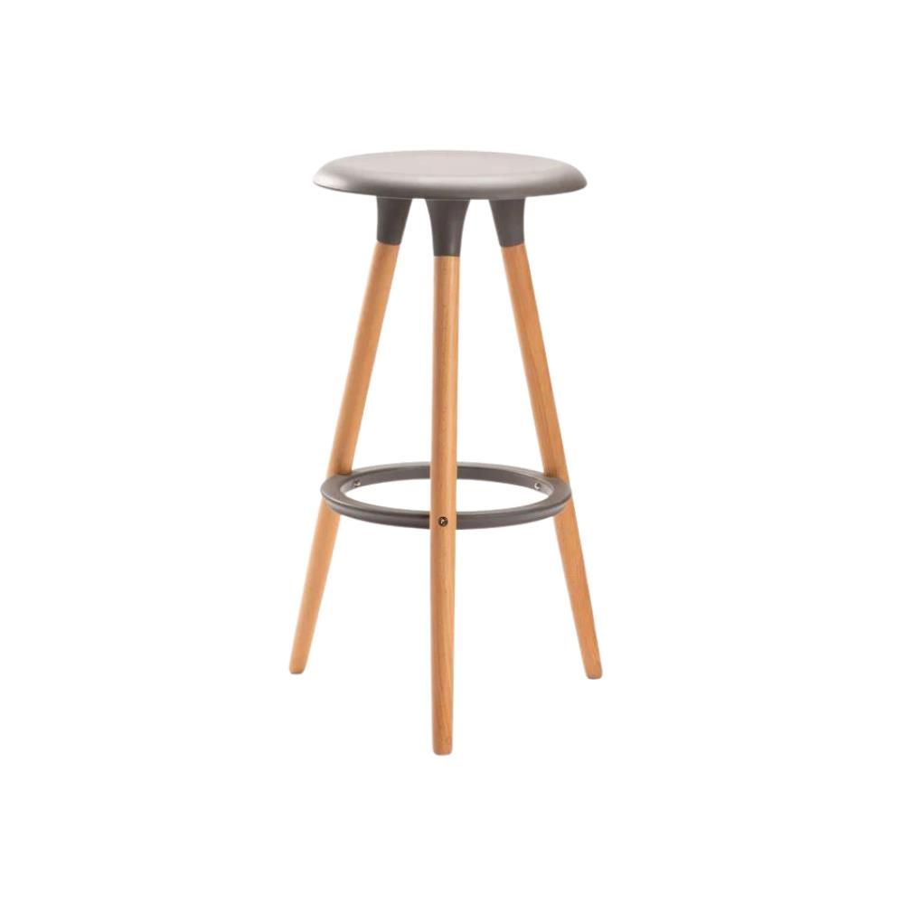 Capri Wooden Leg Barstool - Dark Grey