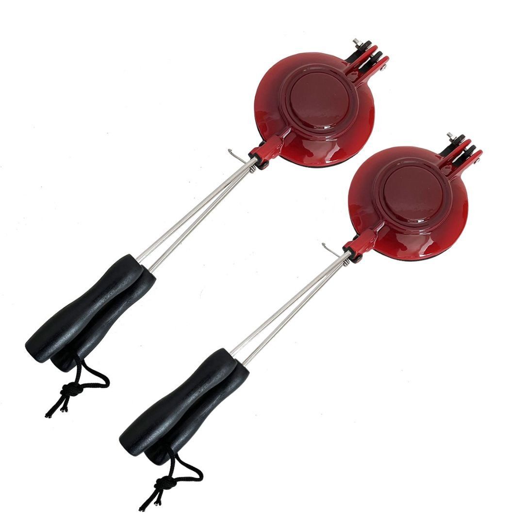 Lifespace Red Enamel Cast Iron Jaffle Irons - 2 pack
