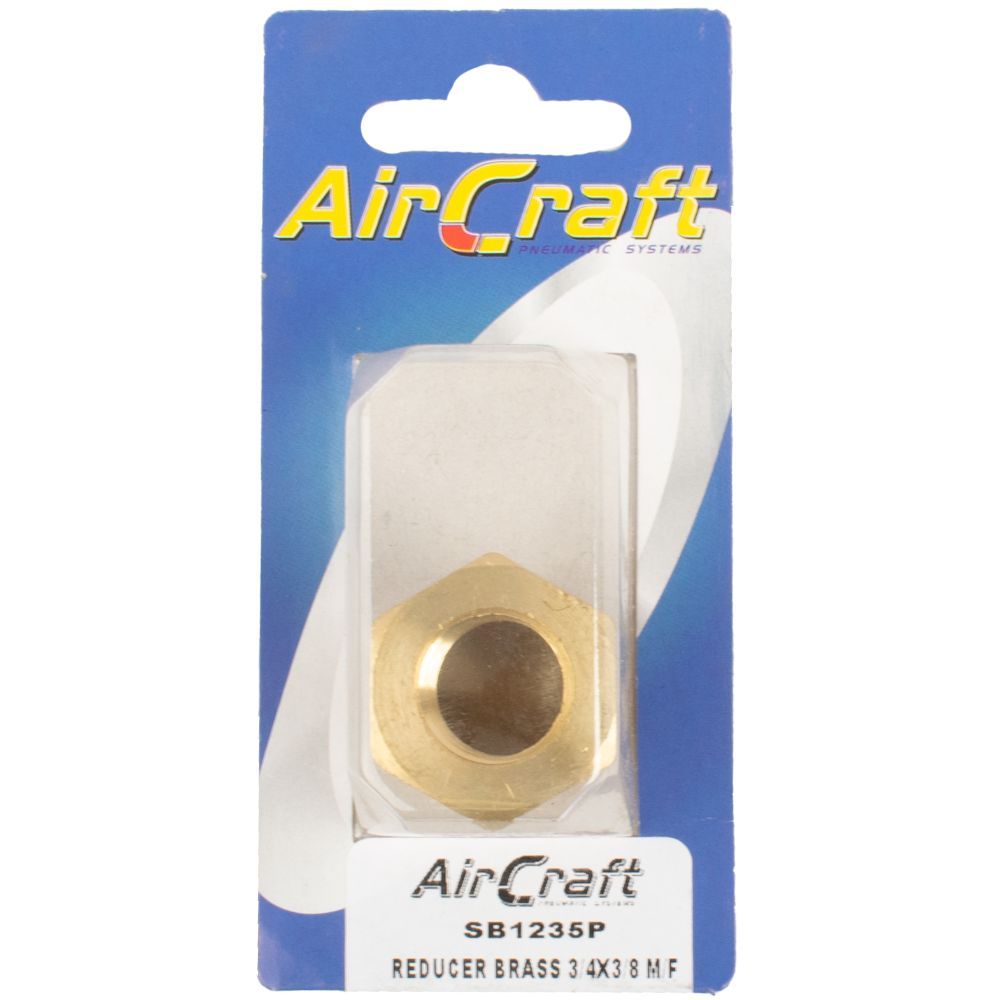 Aircraft - Reducer Brass 3/4 x 3/8 M/F Conical 1 Piece Pack - 6 Pack