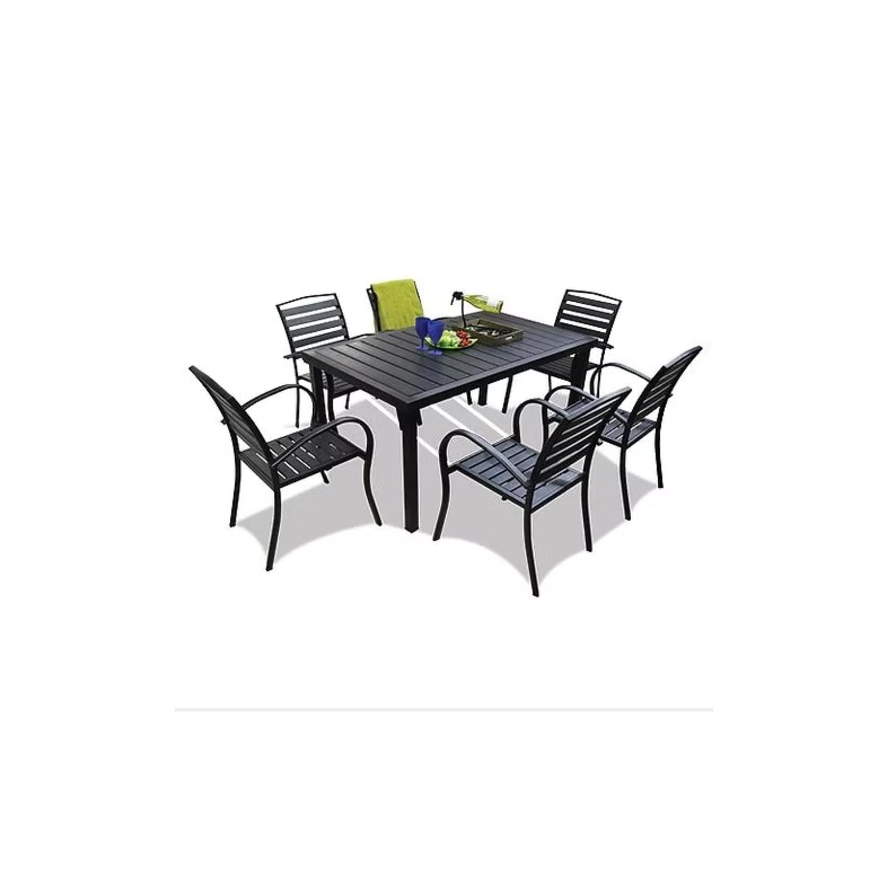 Outdoor dining rectangular plastic wood table