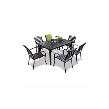 Outdoor dining rectangular plastic wood table