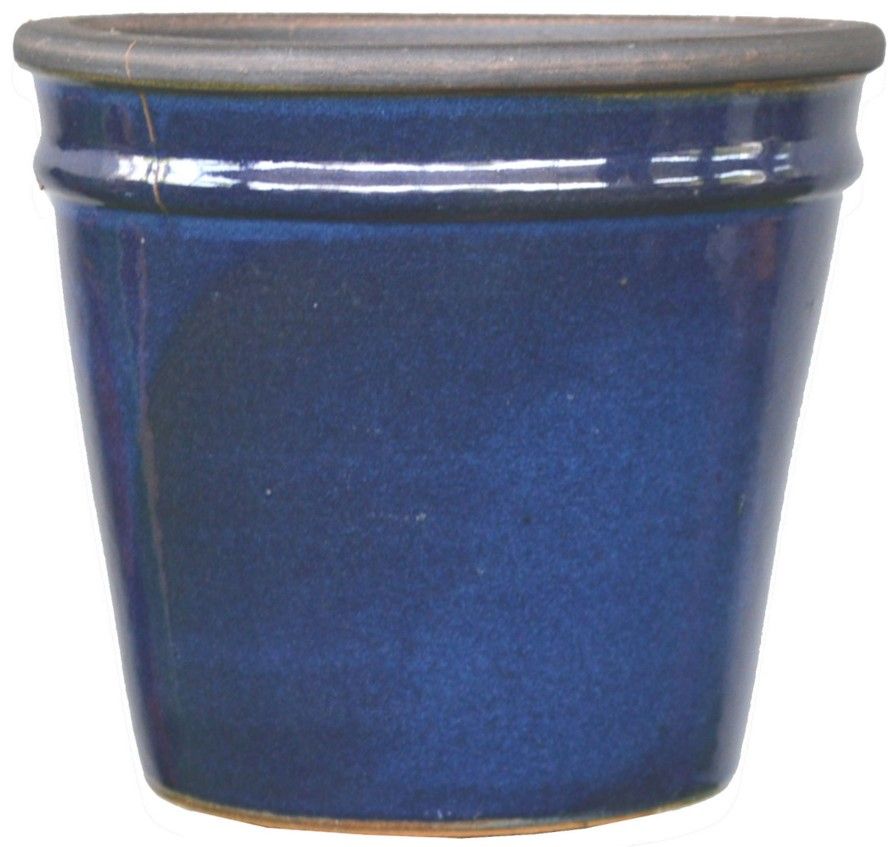 Glazed Pot JC Cone 41cmØ Imperial Blue
