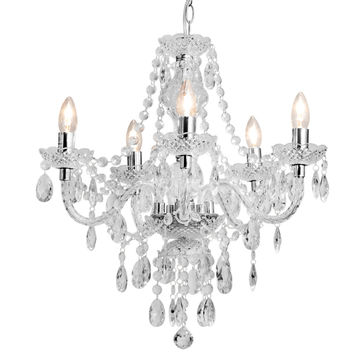 The Lighting Warehouse - Princess 5 Light Clear Chandelier