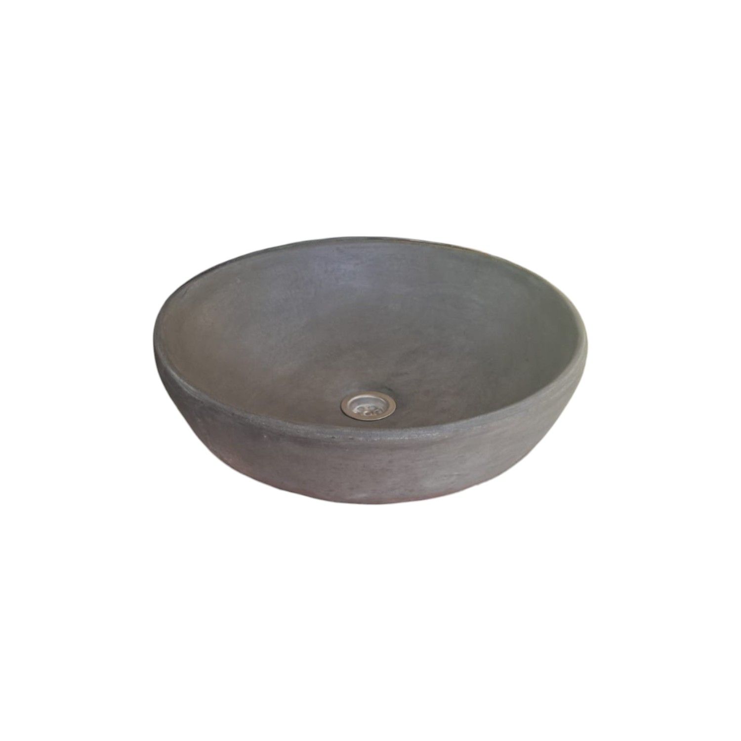 Charcoal Concrete Round Handmade Basin Countertop Butler Sink 42 x 14cm