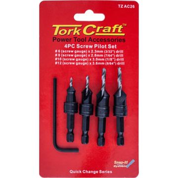 Screw Pilot/Countersink Set 4Pce