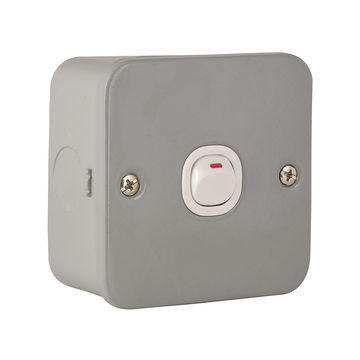 Eurolux - Switch - 1 Gang - 1 Way - Grey - 10a - Steel - 3 Pack